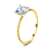 Gold Plated CZ Silver Ring NSR-2580-GP